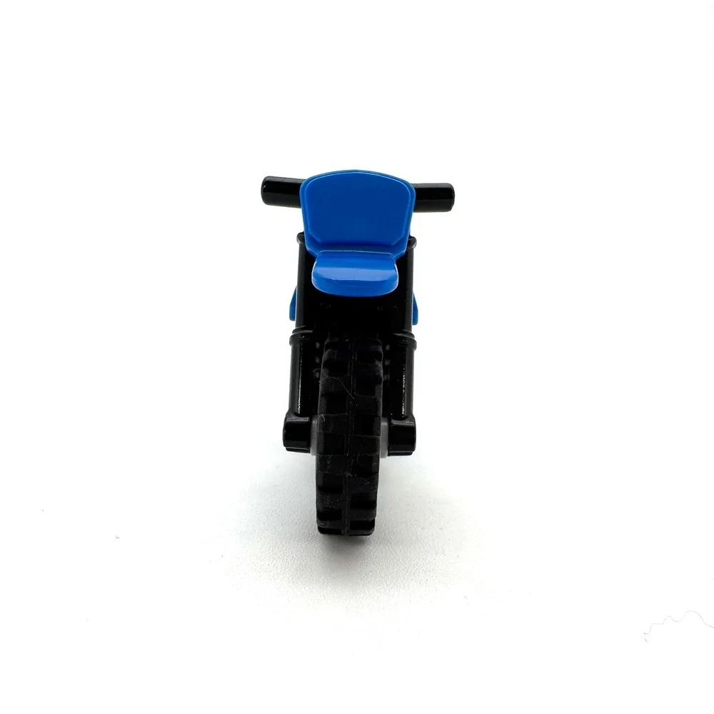 LEGO Blue Motorcycle Dirt Bike Minifigure Vehicle Black Chassis Grey Wheels